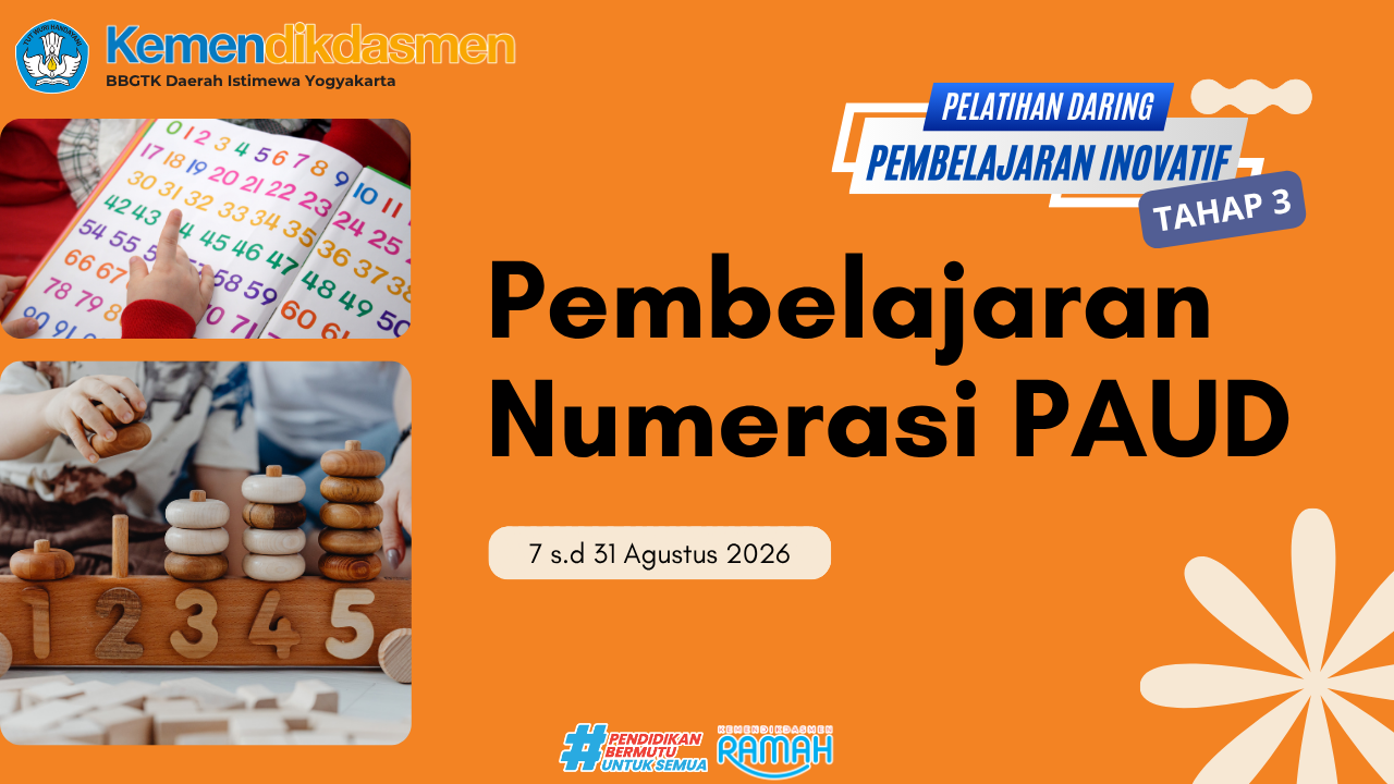 Thumbnail Pelatihan Pembelajaran Inovatif Daring Tahap 3: Pembelajaran Numerasi PAUD