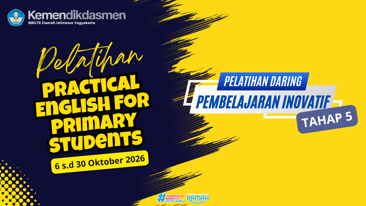 Thumbnail Pelatihan Pembelajaran Inovatif Daring Tahap 5: Practical English for Primary Students