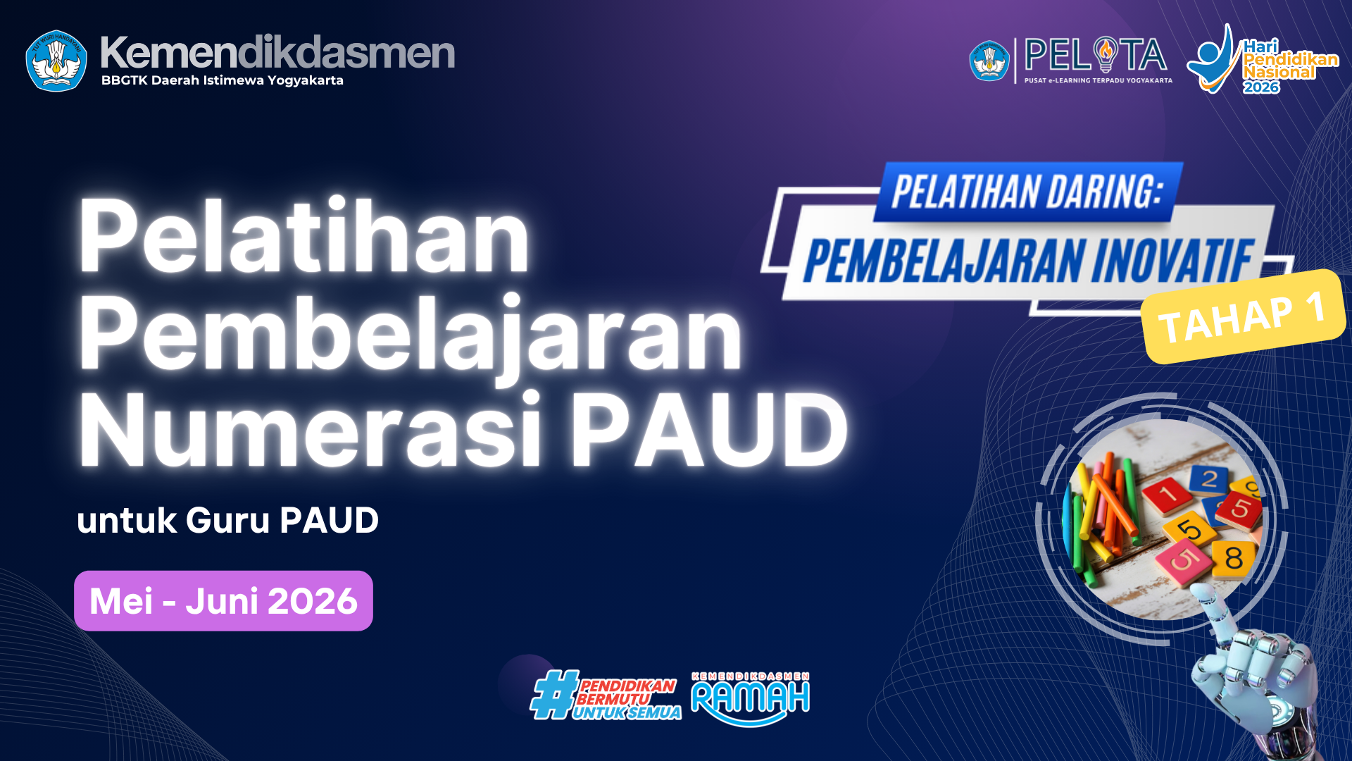 Thumbnail Pelatihan Daring Inovatif Tahap 1: Pembelajaran Numerasi PAUD