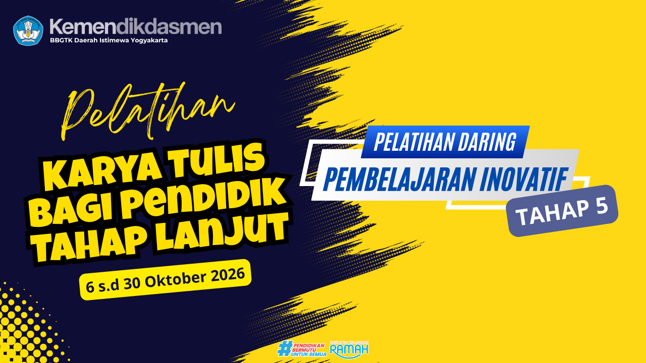 Thumbnail Pelatihan Pembelajaran Inovatif Daring Tahap 5: Karya Tulis Bagi Pendidik Tahap Lanjut