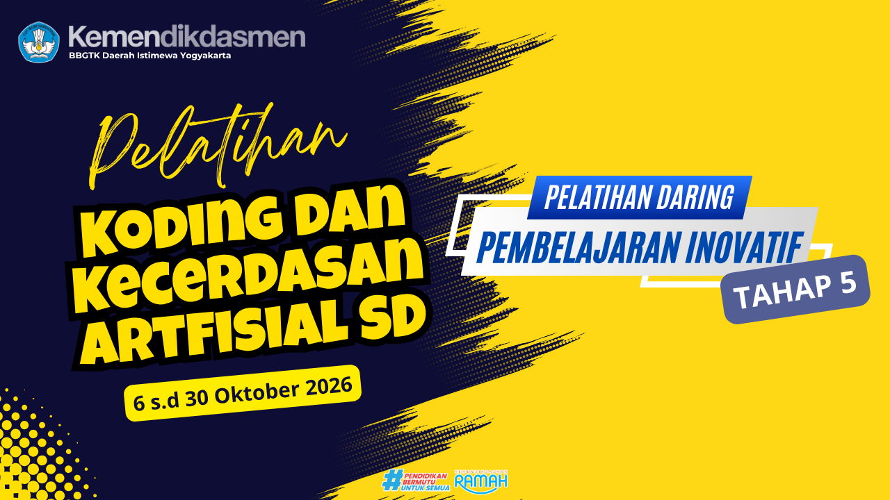 Thumbnail Pelatihan Pembelajaran Inovatif Daring Tahap 5: Koding dan Kecerdasan Artifisial Jenjang SD